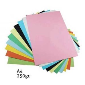 Cartolina A4 250gr Cores Sortidas 100 Folhas