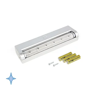 Luz LED a pilhas, sensor de movimento, Luz branca fria, Plástico, Cinza metalizado