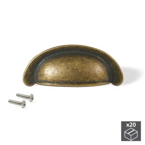 Puxador para móvel, com distância entre furos de 64 mm, Zamak, 20  un.