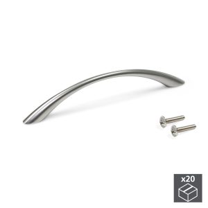 Puxadores para móvel, D. 10 mm, Aço, (160/256mm) Níquel Satinado 20 un.