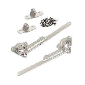 Jogo de compassos para portas elevatórias, força 20-70 kg x cm, Aço e Zamak, Niquelado