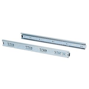 Jogo de corrediças para gavetas, de rolamentos, 45x(250 a 650mm), de extração total, Zincado