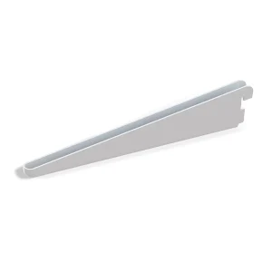 Suporte prateleira de madeira/vidro, perfil passo de 32mm, (170 a 470mm), Aço em Branco 20 un.